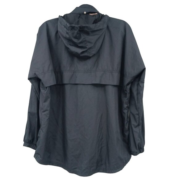 Lauren James Black Pullover Jacket Leopard Print Collar Medium Rain Jacket - Picture 4 of 12